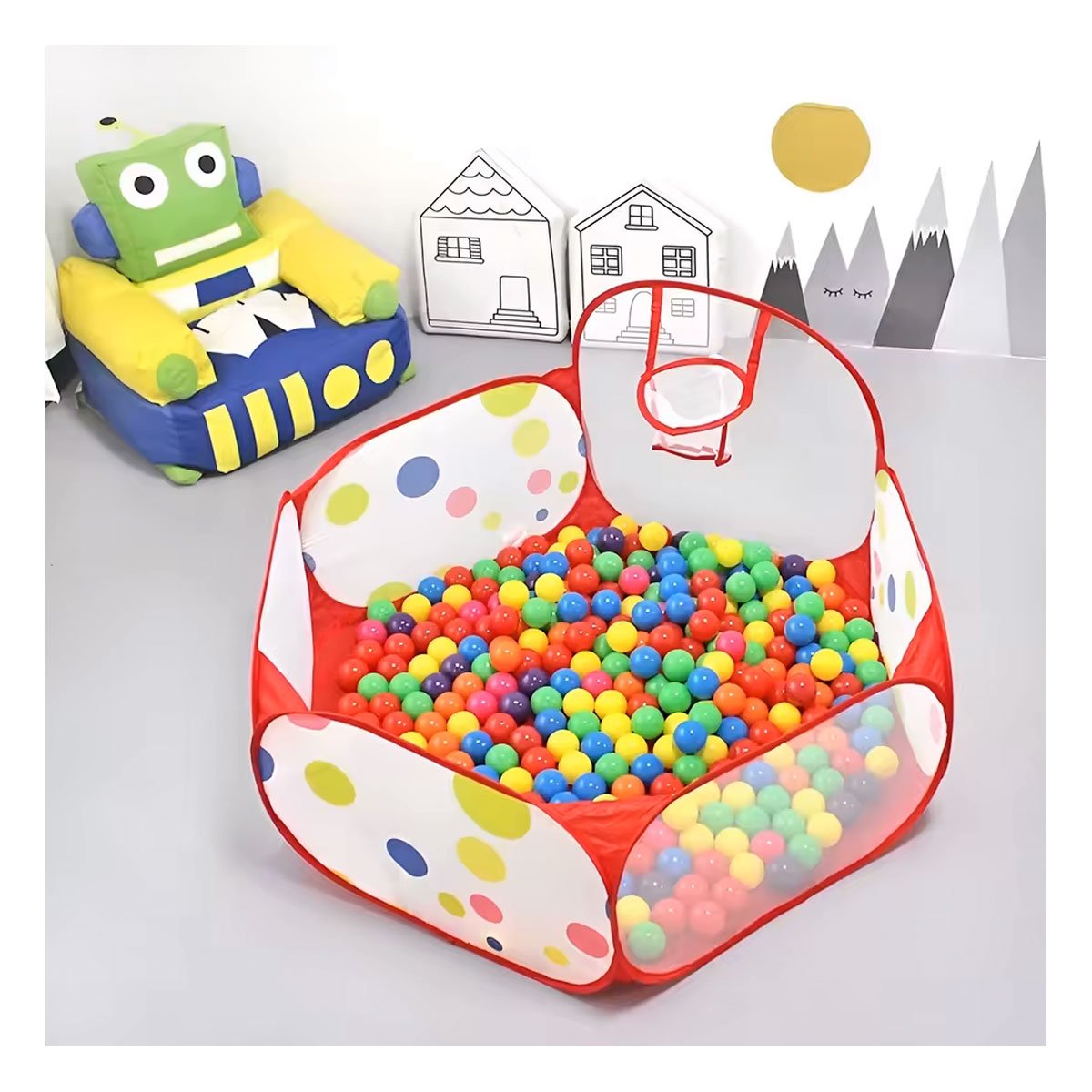 PACK6 ESTACION INFANTIL DE PELOTAS PARA HOGAR EN CASA CON USO DIARIO Y+REGALO STICKER - 5