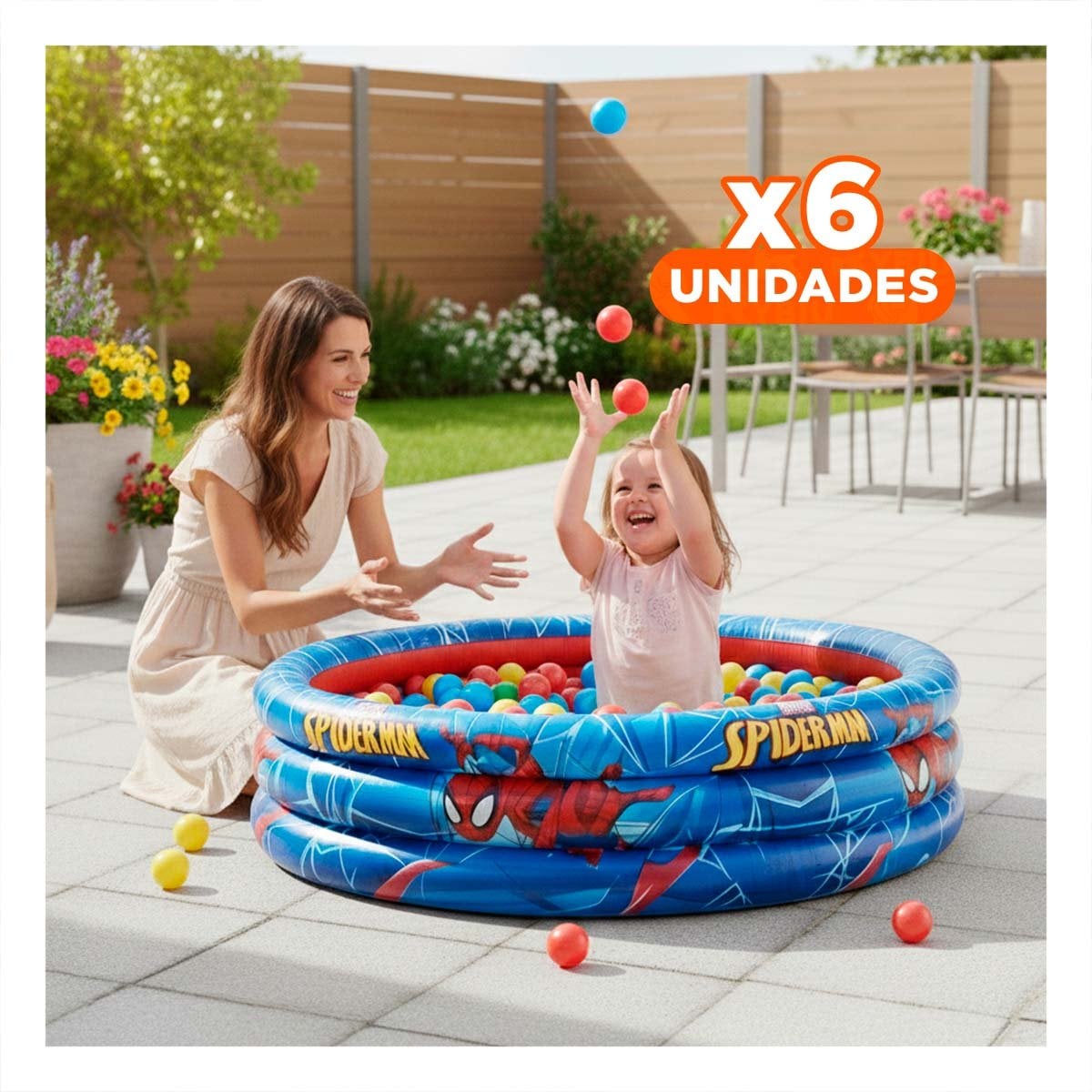 PACK6 BALNEARIO FAMILIAR PARA HOGAR CON USO EXTERIOR Y+REGALO STICKER - 1