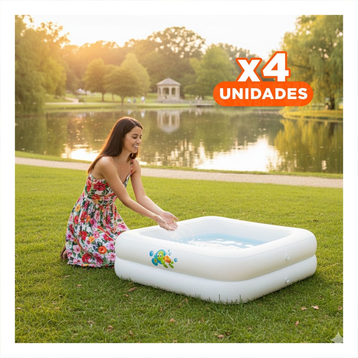 PACK4 CENTRO DE AGUA 86X86X25 CM FUNCIONAL PARA PATIO O JARDIN - 1
