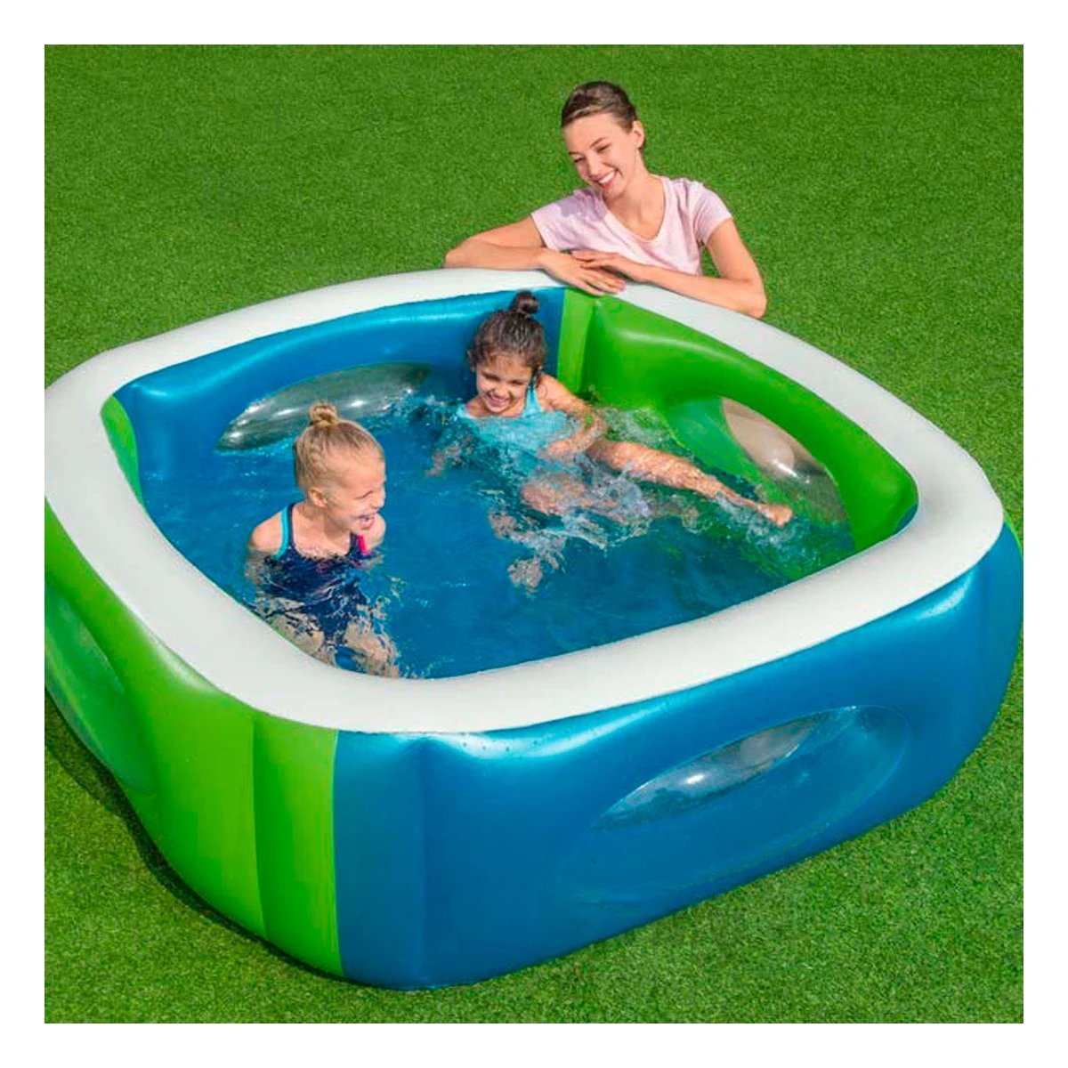 PACK2 PILETA WINDOW 168X168X56 CM INFANTIL COMODA PARA VERANO - 3