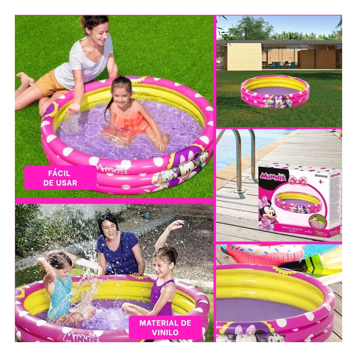 PACK2 TINA INFLABLE DE USO INFANTIL PARA JUEGO ACUATICO EN CASA Y+PAPEL REGALO - 3
