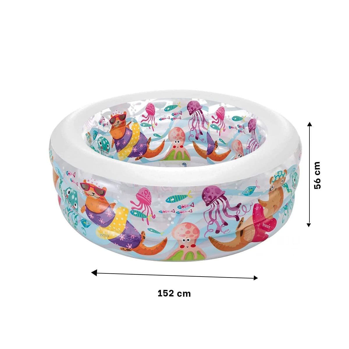 PACK2 ZONA ACUATICA INFANTIL REDONDA 152 X 56 CM CON TEMATICA ACUARIO Y+REGALO STICKER - 4