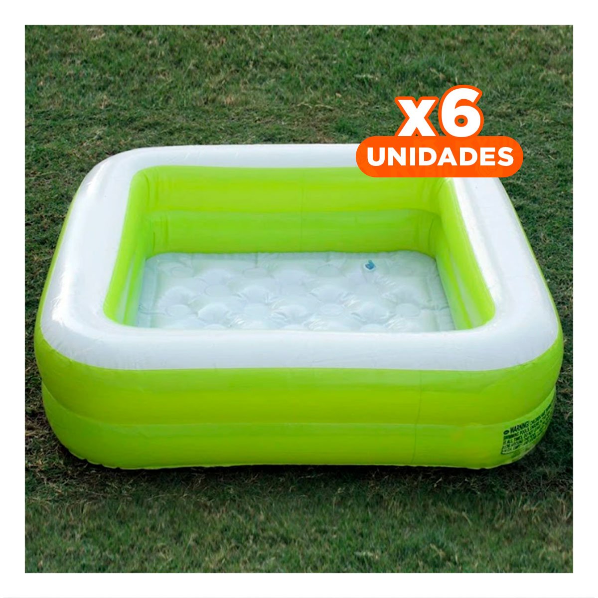 PACK6 PILETA INFANTIL VERDE ACOLCHADA 85X85X23CM PARA HOGAR Y+REGALO STICKER - 1