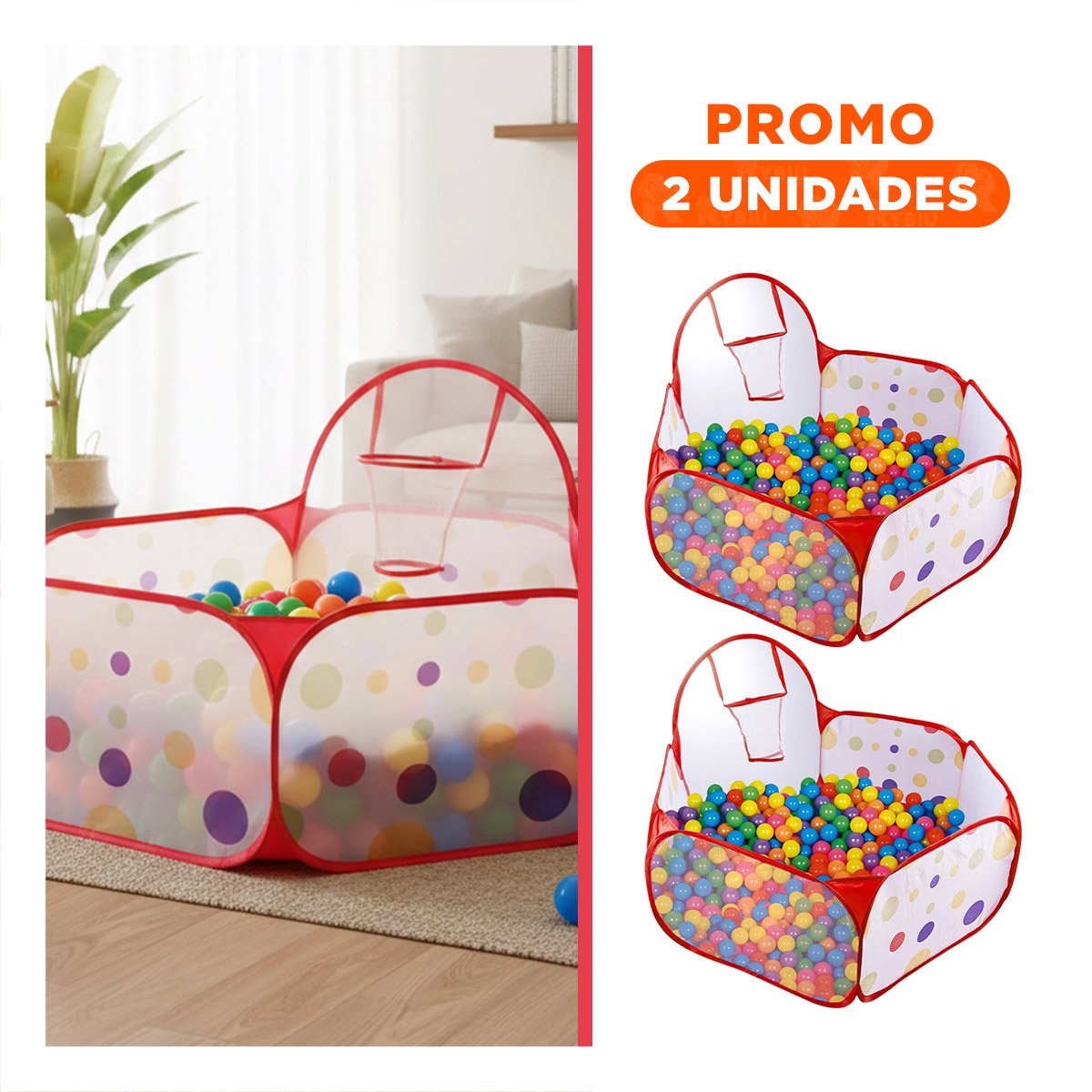 PACK2 ESTACION RECREATIVA DE PELOTAS PARA HOGAR EN CASA CON AMBIENTE FESTIVO - 1