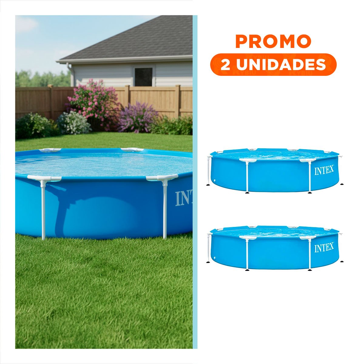 PACK2 PISCINA REDONDA PARA JUEGOS FAMILIARES 244 X 51 CM - 1