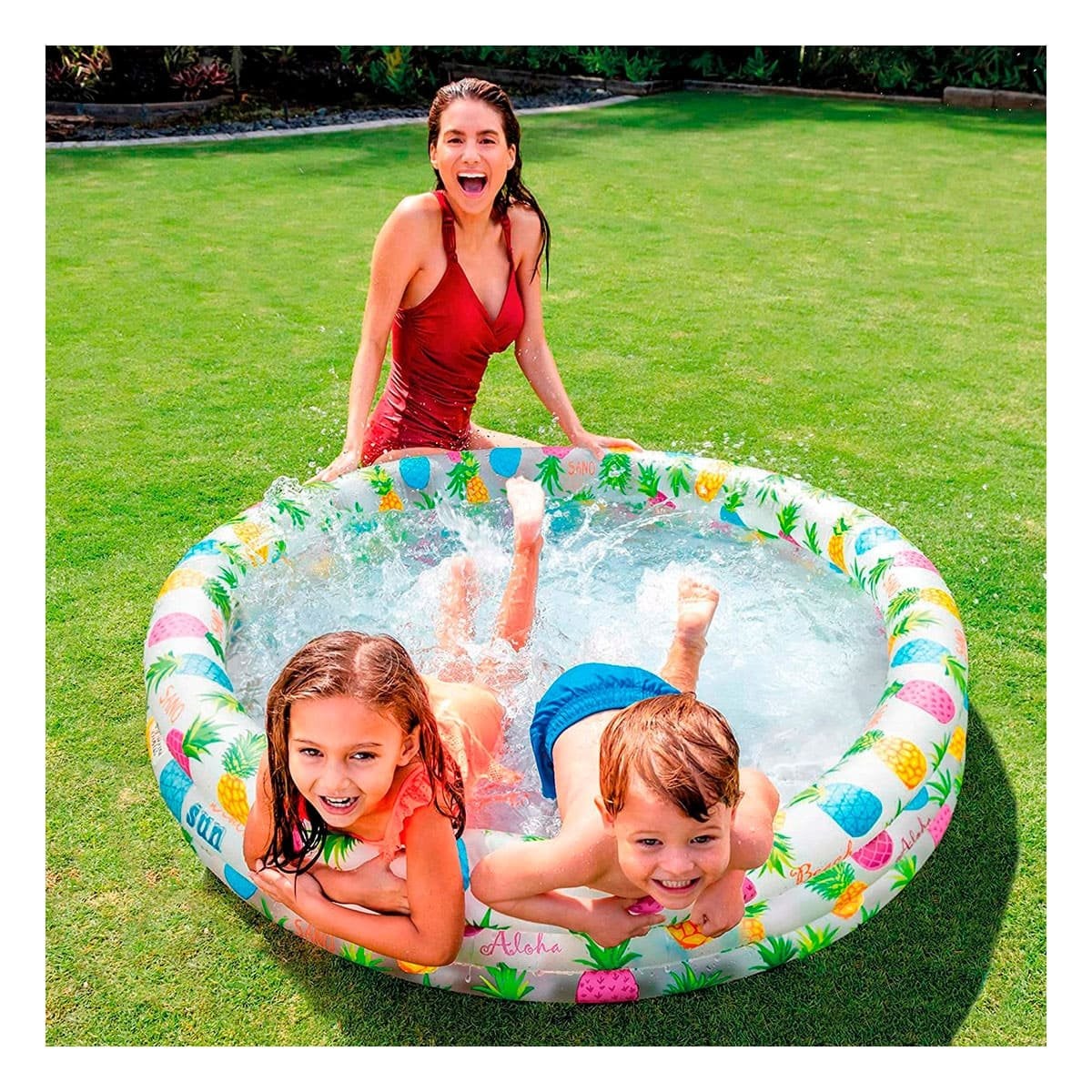 PACK4 TINA INFLABLE PARA JARDIN CON AMBIENTE TROPICAL Y USO FAMILIAR - 2