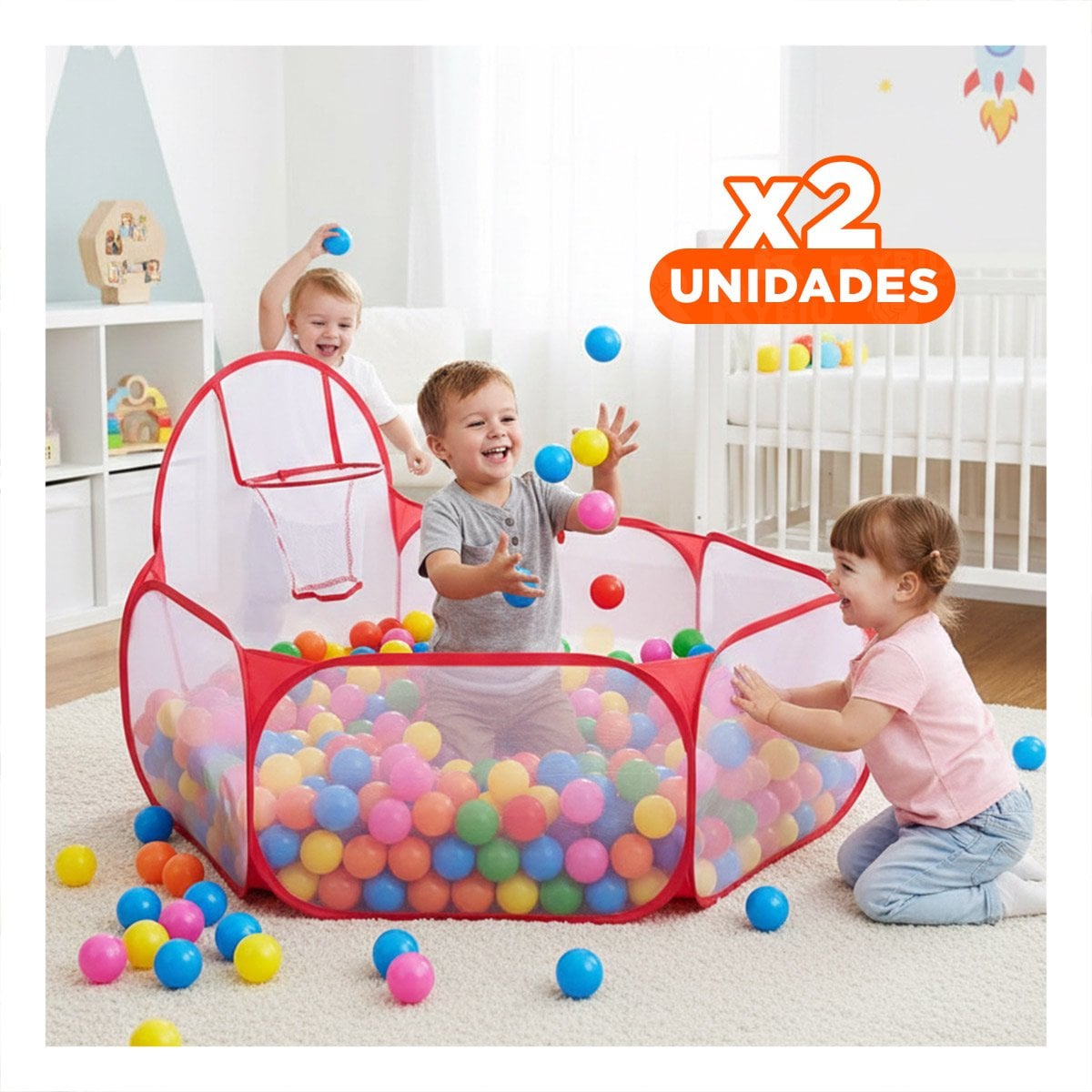 PACK2 ESPACIO INFANTIL DE PELOTAS PARA HOGAR Y CASA CON ESTILO FESTIVO Y+REGALO STICKER - 1