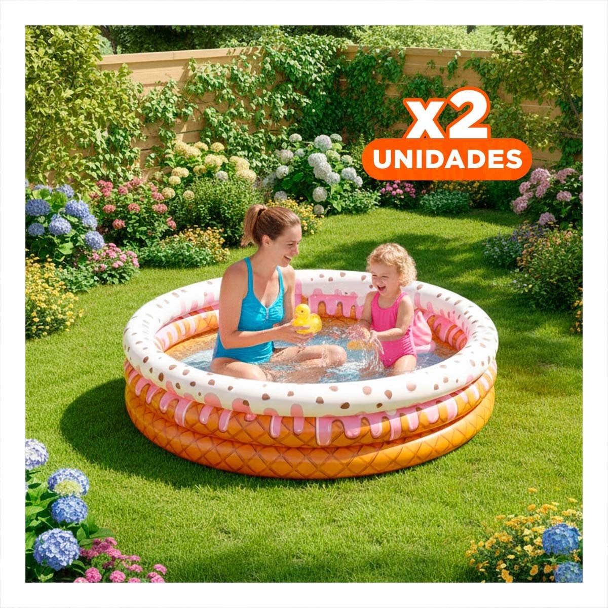 PACK2 INFLABLE ESTILO HELADO PARA ESPACIOS ABIERTOS Y DIAS CALUROSOS EN CASA Y+REGALO STICKER - 1