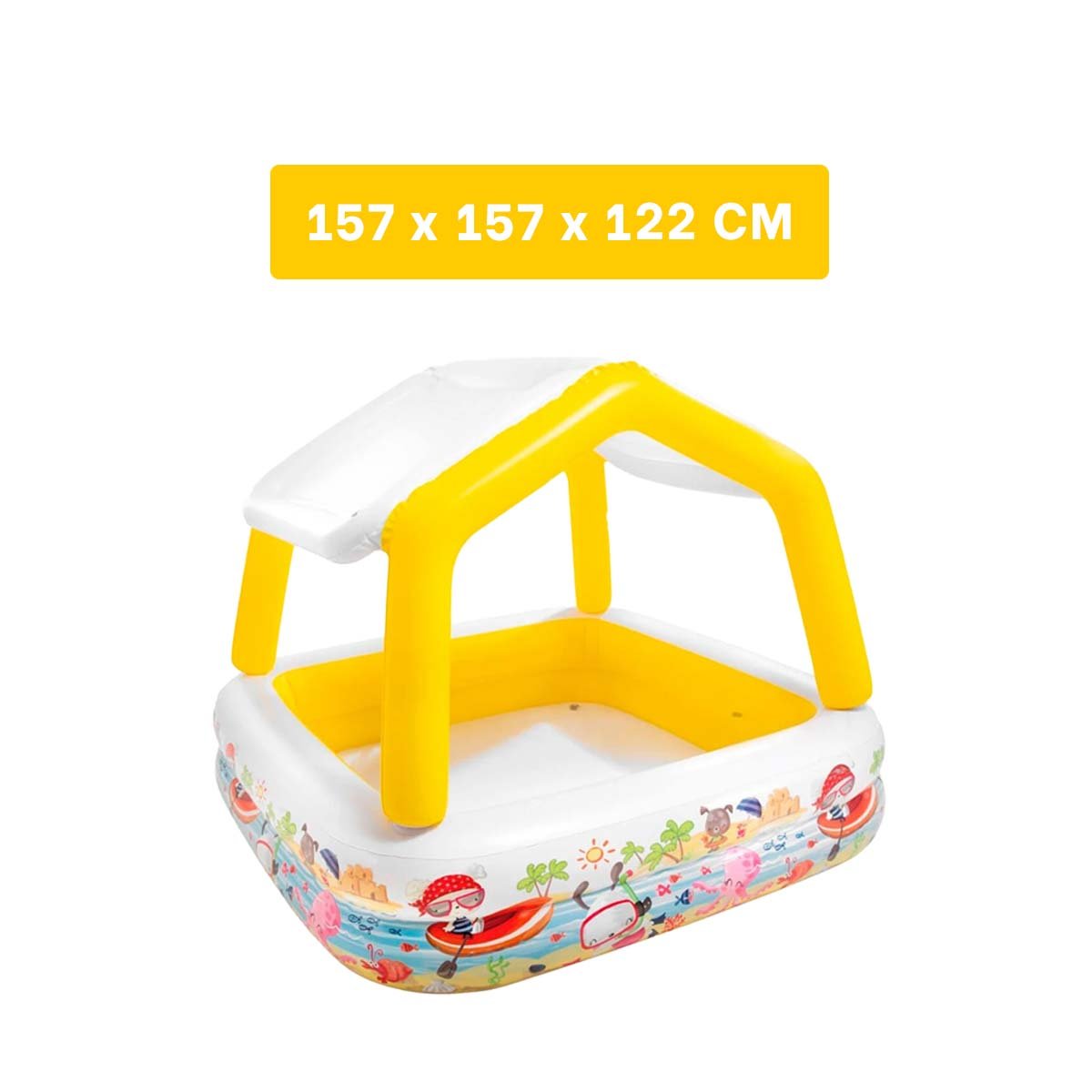 PACK2 AMBIENTE ACUATICO INFLABLE CON TOLDO DESMONTABLE PARA HOGAR Y PATIO Y+PAPEL REGALO - 4