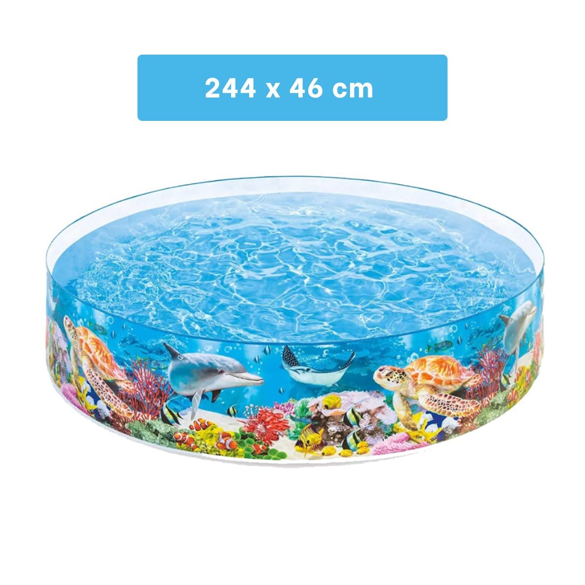 PACK2 PILETA FAMILIAR INFLABLE CON FORMA DELFIN PARA USO EXTERIOR Y+REGALO STICKER - 4