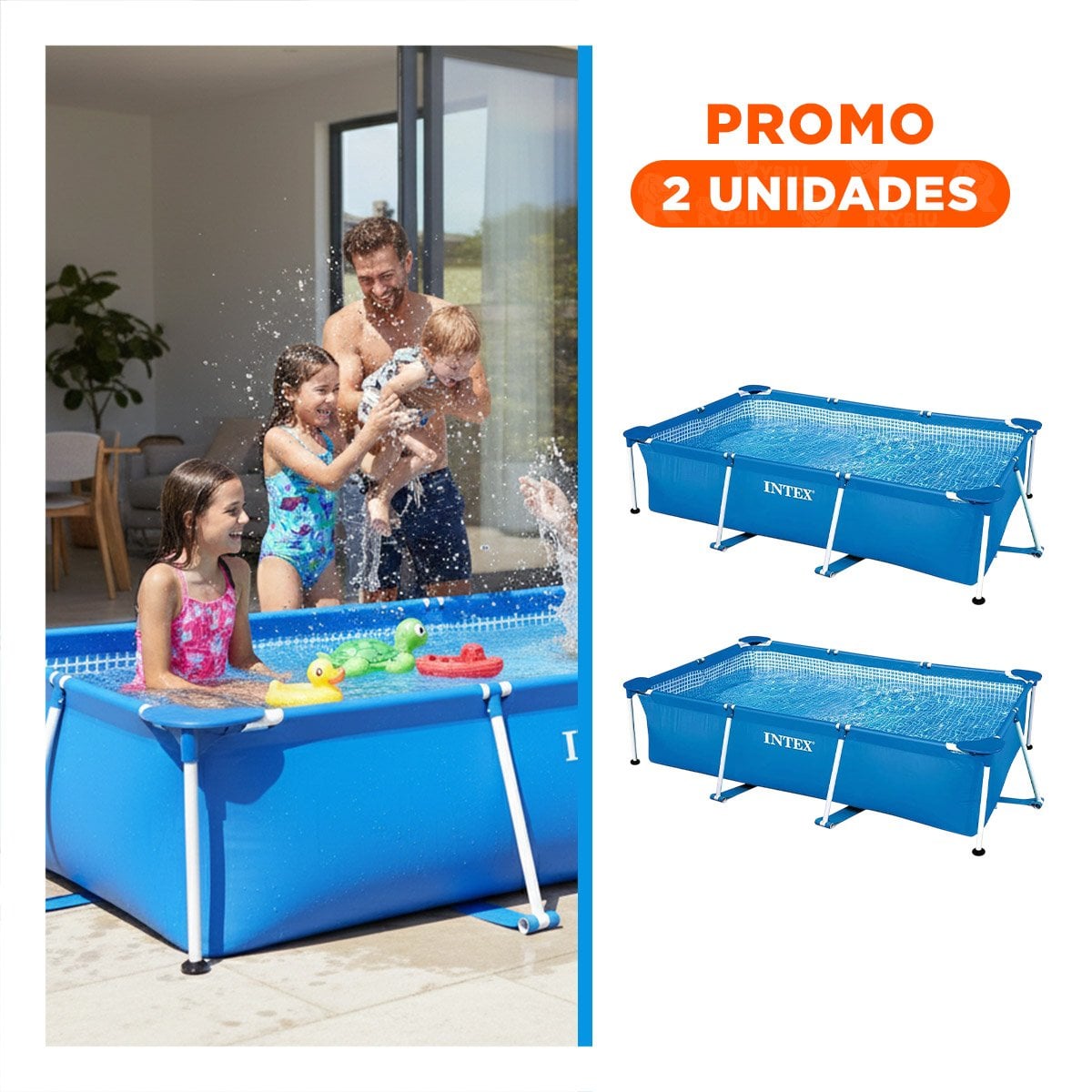 PACK2 TANQUE RECREATIVO RECTANGULAR PARANTE 220X150X60 CM PARA PATIO EXTERIOR - 1
