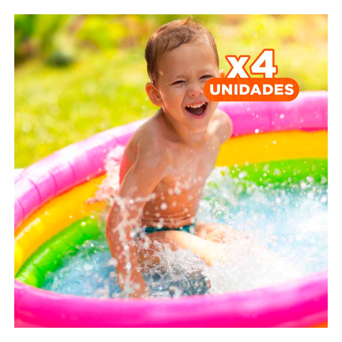 PACK4 ESPACIO ACUATICO ARCOIRIS INFLABLE INFANTIL 114 X 25 CM PARA VERANO - 1