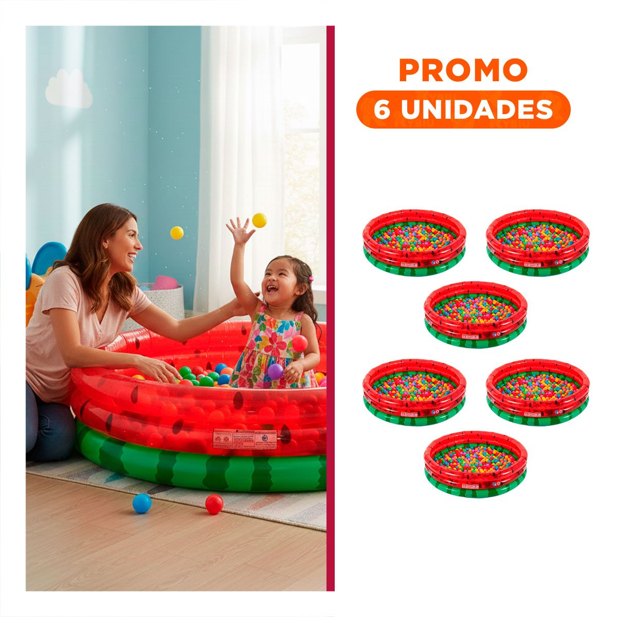 PACK6 PILETA SANDILLA INFLABLE PARA JARDIN Y CASA CON USO PRACTICO - 1