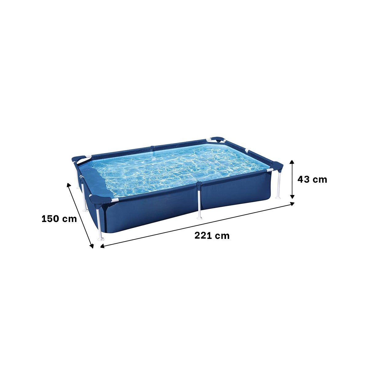 ALBERCA CON MARCO DE METAL 221 X 150 X 43CM PARA JARDIN Y+LIGAS REGALO - 4