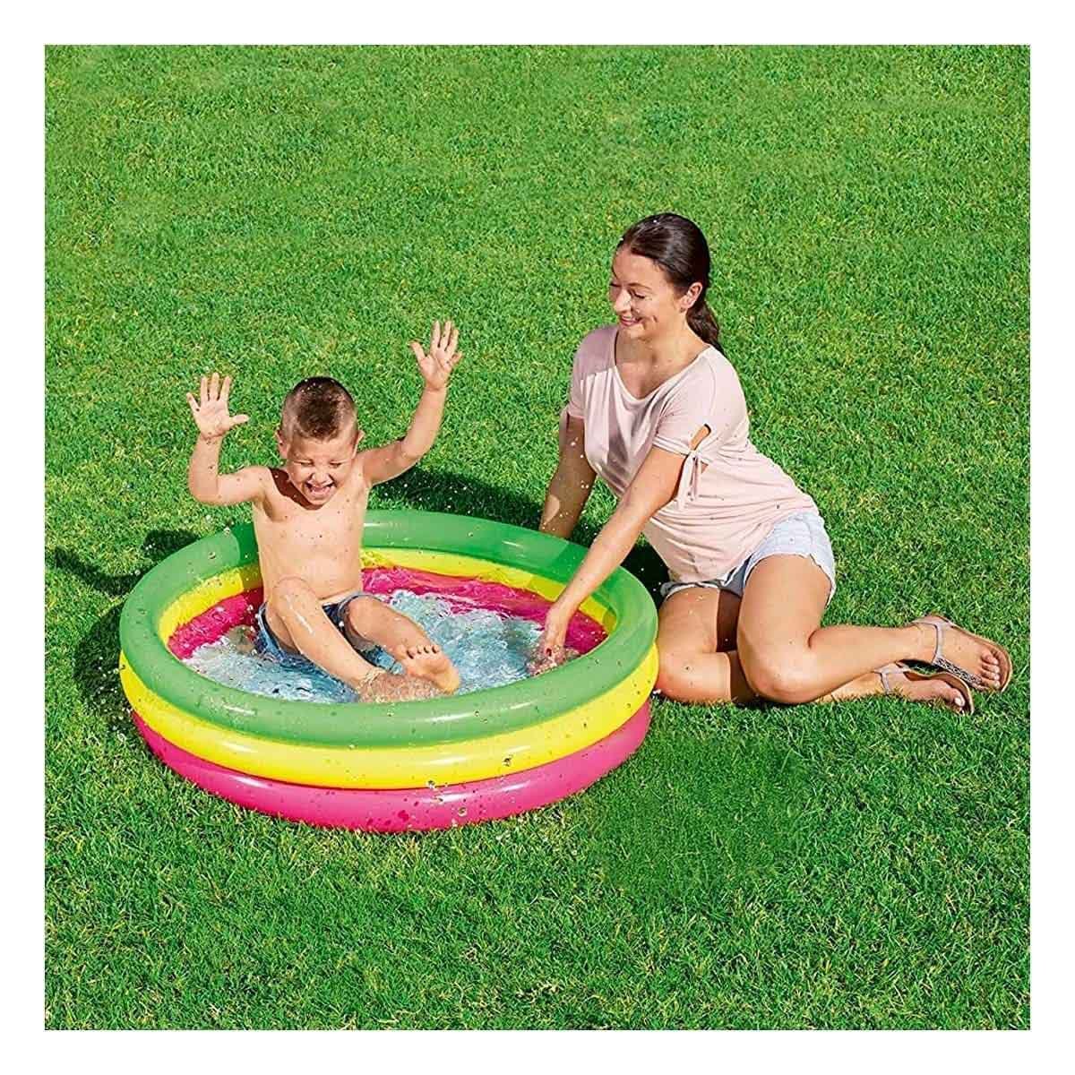 PACK2 CENTRO DE AGUA FAMILIAR ARCOIRIS 1.02 X 25 CM CON ESTILO ALEGRE PARA CASA - 2