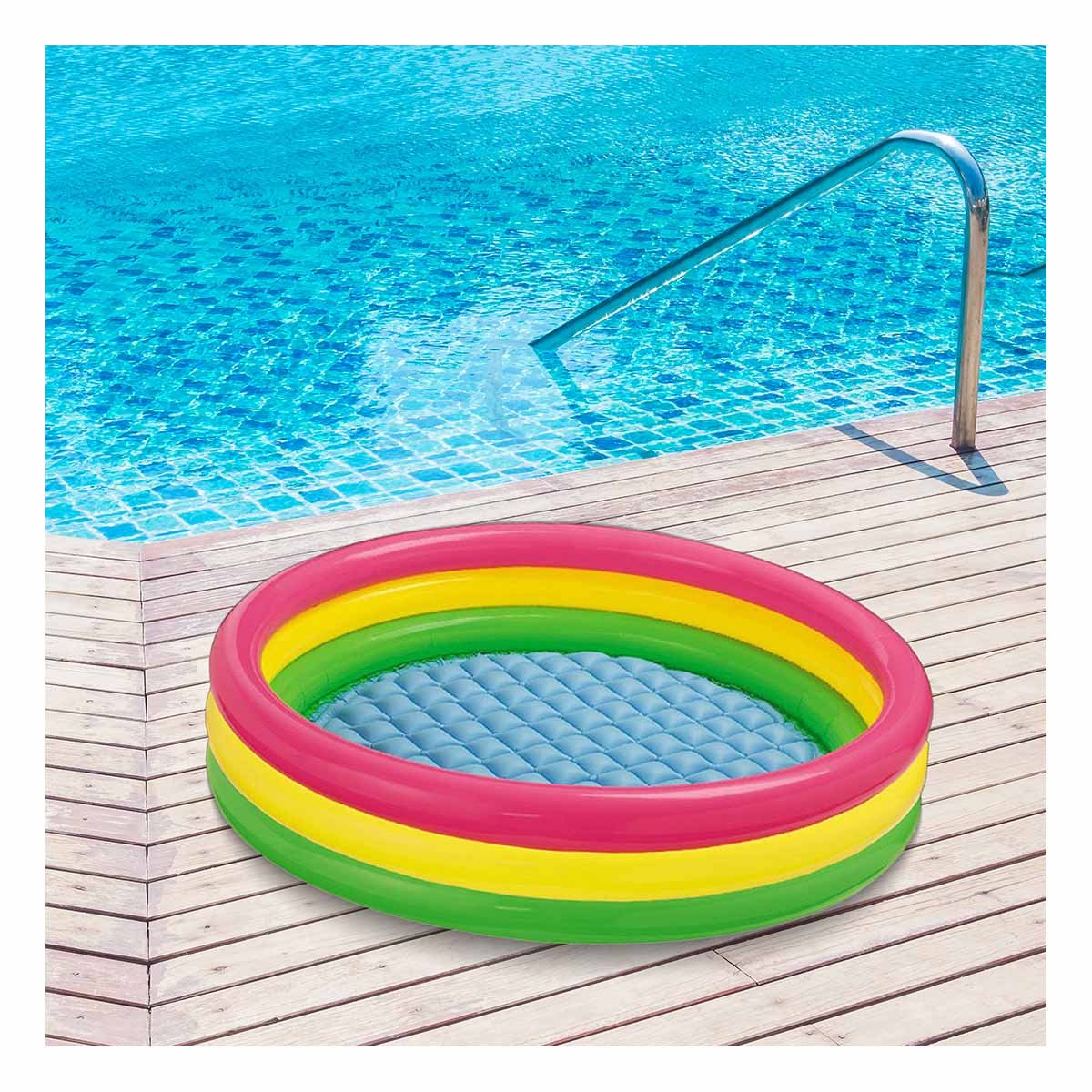 PACK6 ZONA ACUATICA ARCOIRIS INFLABLE INFANTIL 114 X 25 CM PARA NINOS - 5