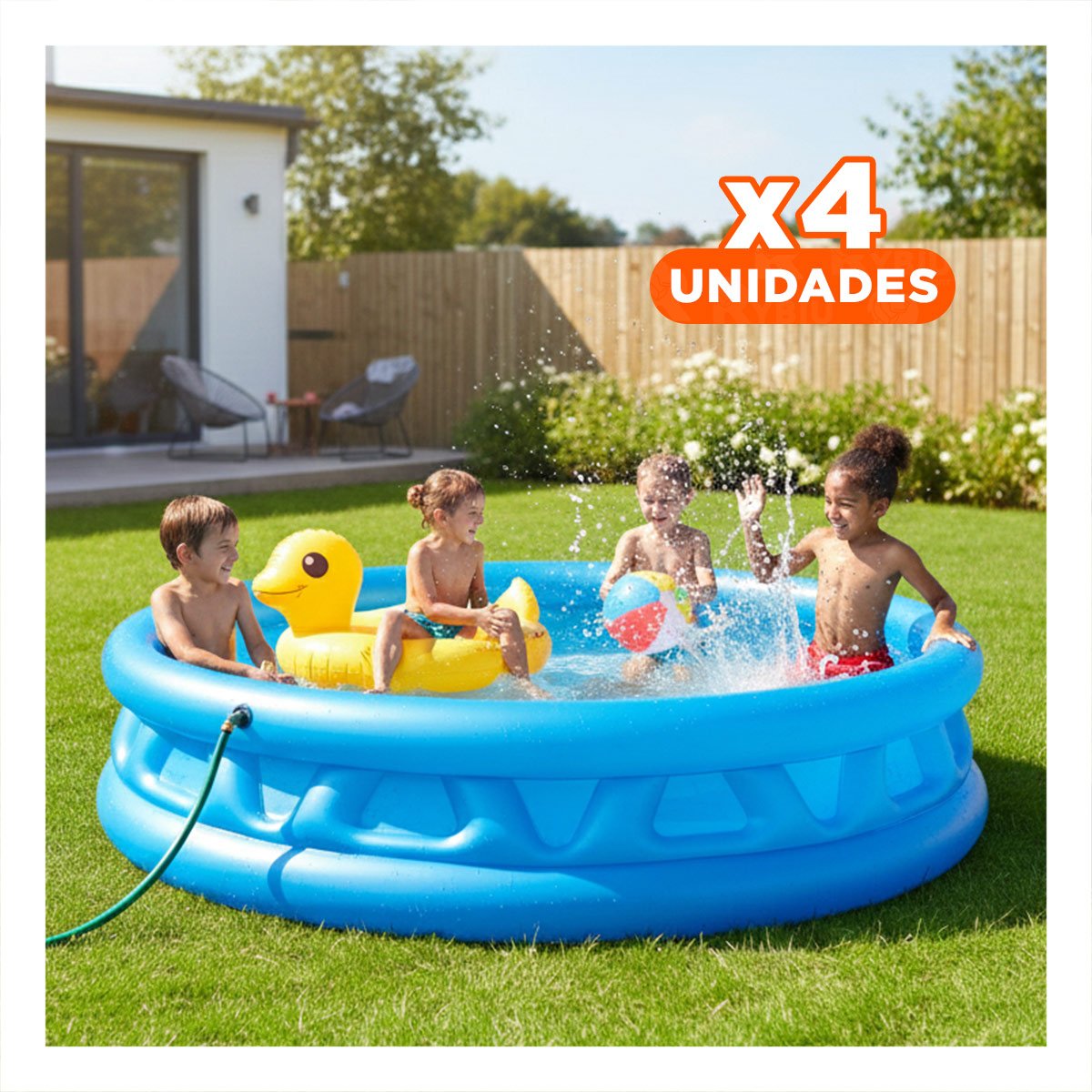 PACK4 BANO INFLABLE PARA CASA CON SUPERFICIE SUAVE Y ESTILO CLASICO - 1