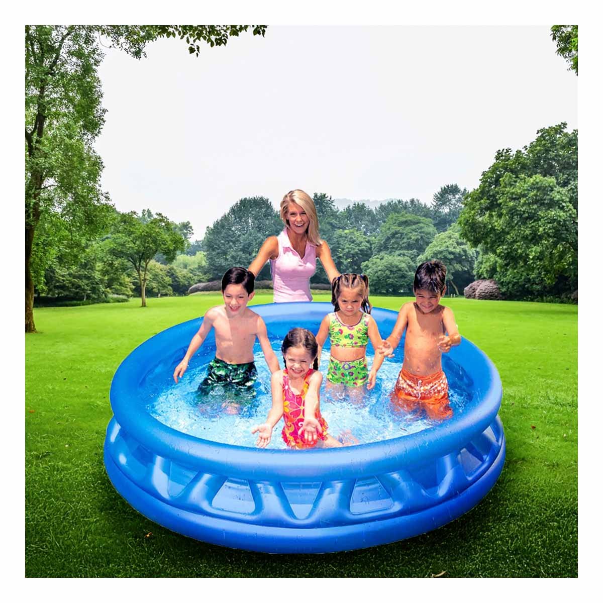 PACK4 BANO INFLABLE PARA CASA CON SUPERFICIE SUAVE Y ESTILO CLASICO - 3