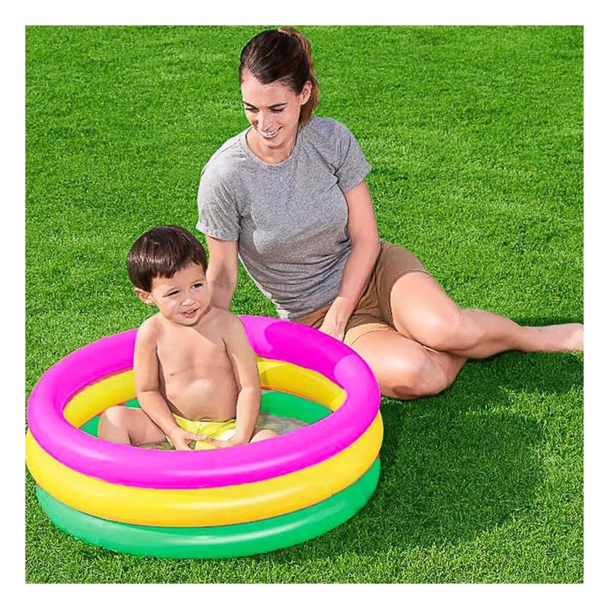 PACK4 CENTRO ACUATICO ARCOIRIS INFLABLE INFANTIL 86 X 25 CM PARA JUEGOS DE VERANO - 5