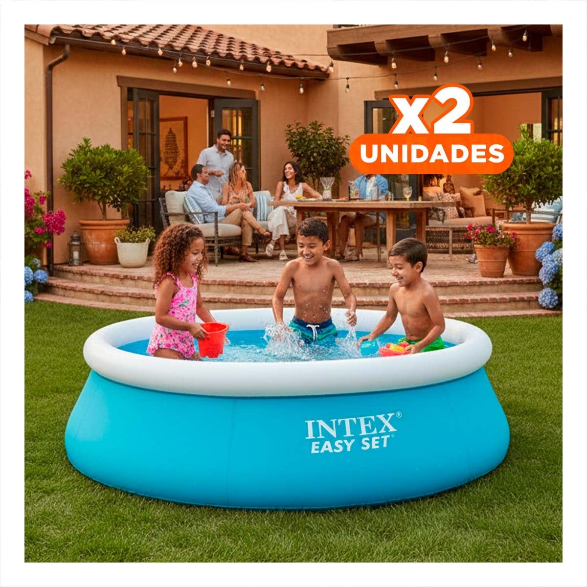 PACK2 SISTEMA INFLABLE REDONDO CON BORDE ACOLCHADO PARA HOGAR Y FRESCURA Y+REGALO STICKER - 1