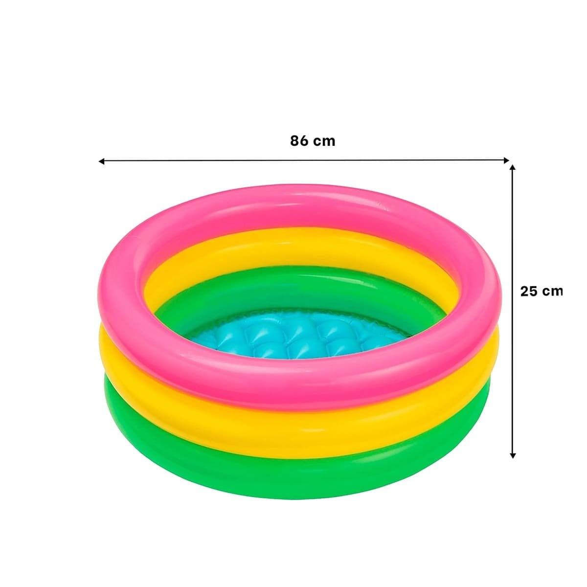 PACK6 ESTANQUE ARCOIRIS INFLABLE INFANTIL 86 X 25 CM PARA DIVERSION EN CASA Y+REGALO STICKER - 4
