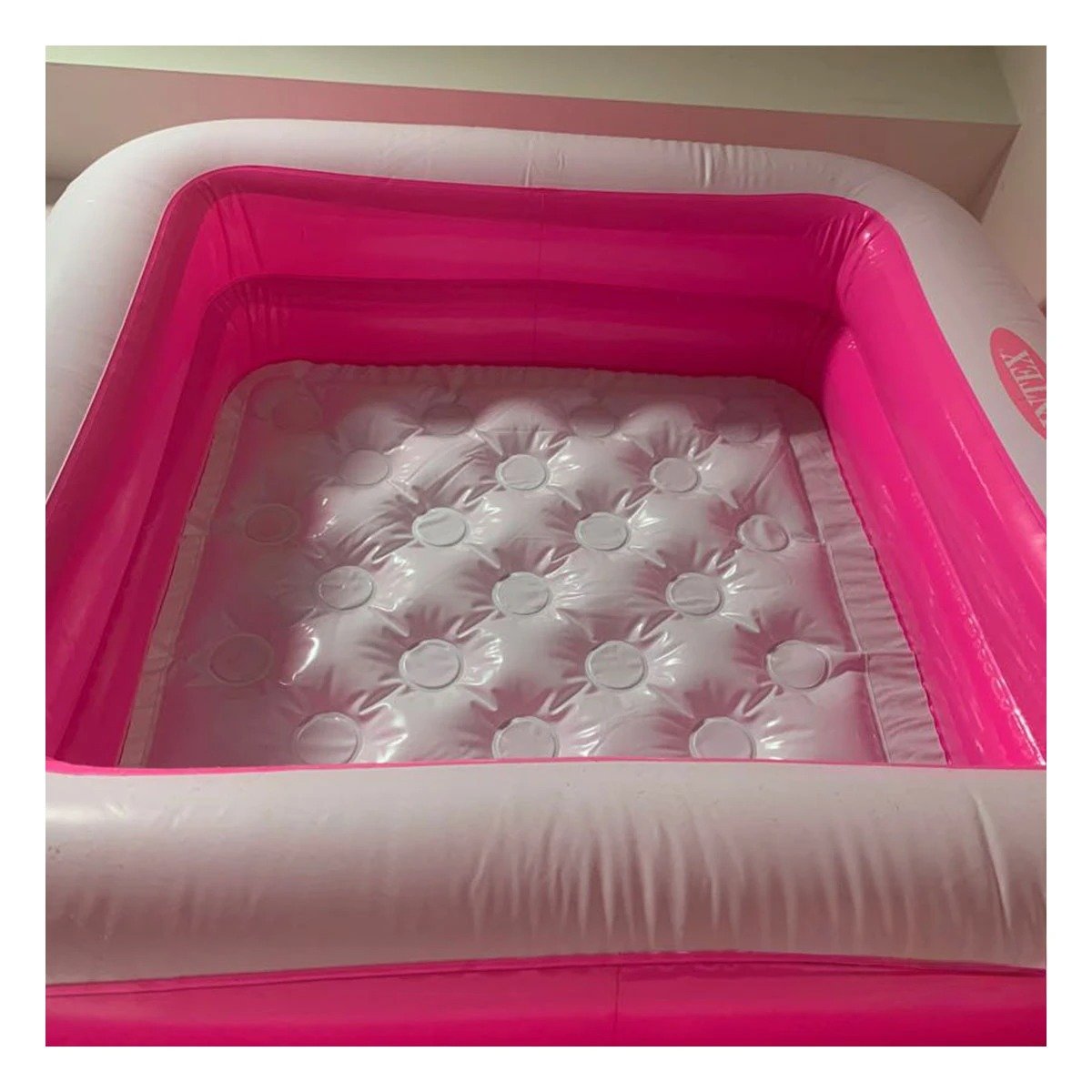 PACK2 PISCINETA COMPACTA ACOLCHADA 85X85X23CM ROSADO PARA HOGAR - 3