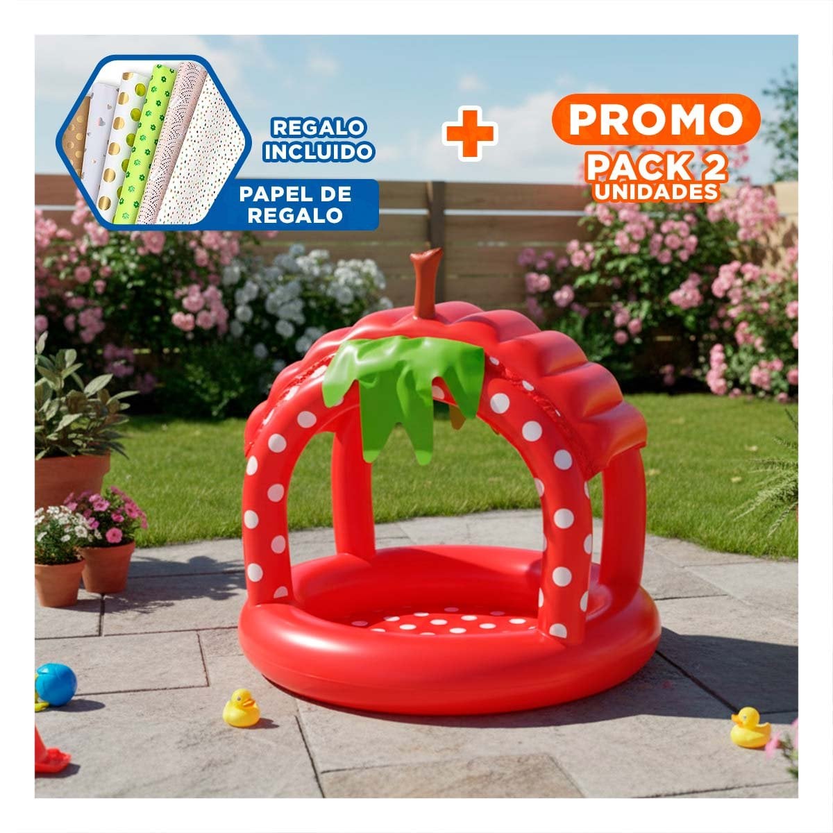 PACK2 ESTANQUE INFLABLE FRESITA PARA PATIO Y CASA CON AMBIENTE FRESCO Y+PAPEL REGALO - 1