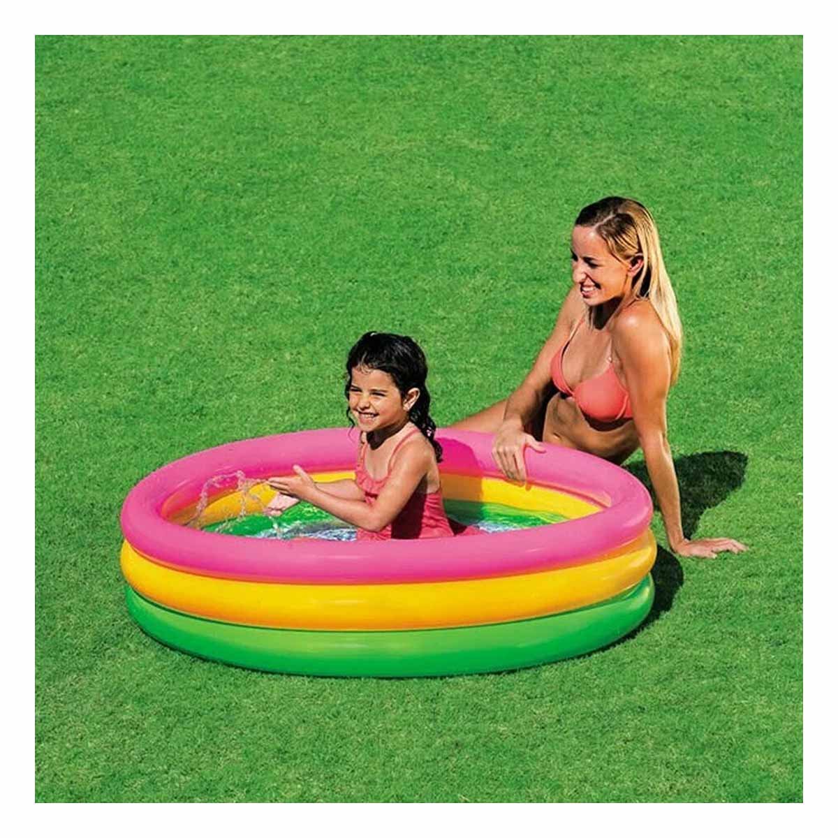 PACK6 PILETA DE AGUA FAMILIAR ARCOIRIS 1.02 X 25 CM PARA USO DIARIO Y+PAPEL REGALO - 2