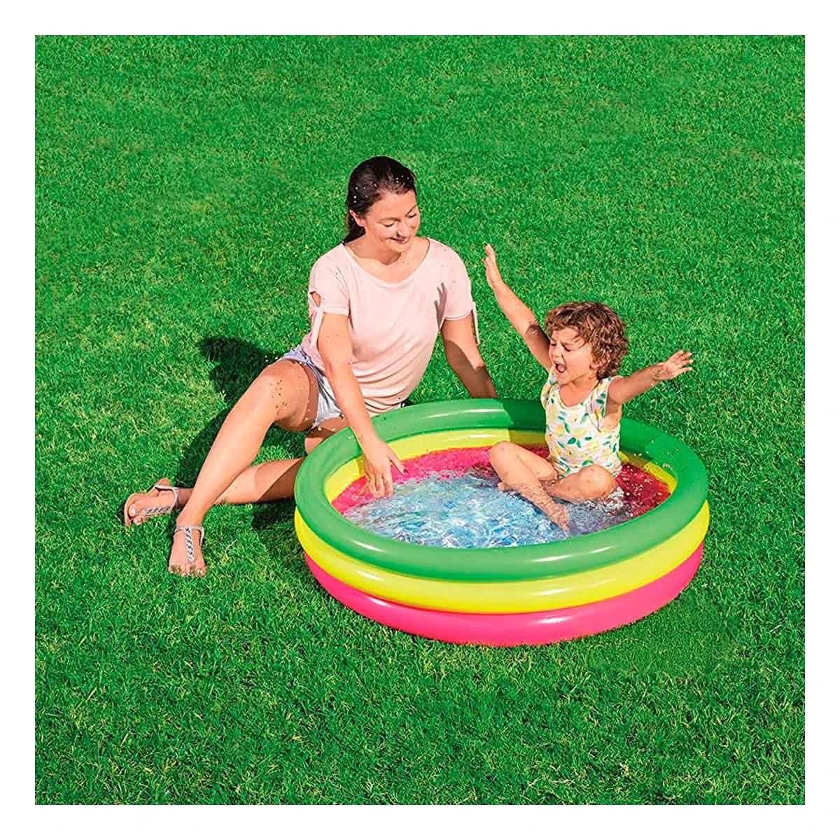 PACK6 PILETA DE AGUA FAMILIAR ARCOIRIS 1.02 X 25 CM PARA USO DIARIO Y+PAPEL REGALO - 5