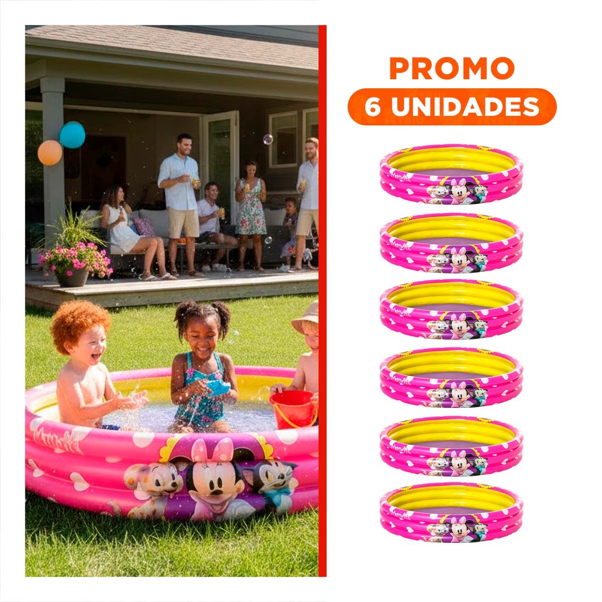 PACK6 TINA INFLABLE INFANTIL PARA USO RECREATIVO ACUATICO EN CASA - 1