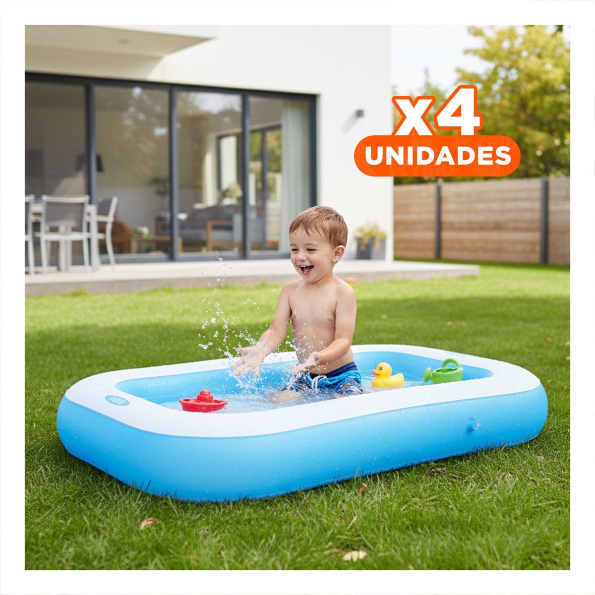 PACK4 TANQUE RECREATIVO RECTANGULAR GRANDE 168X100X28 CM FAMILIAR PLUS - 1