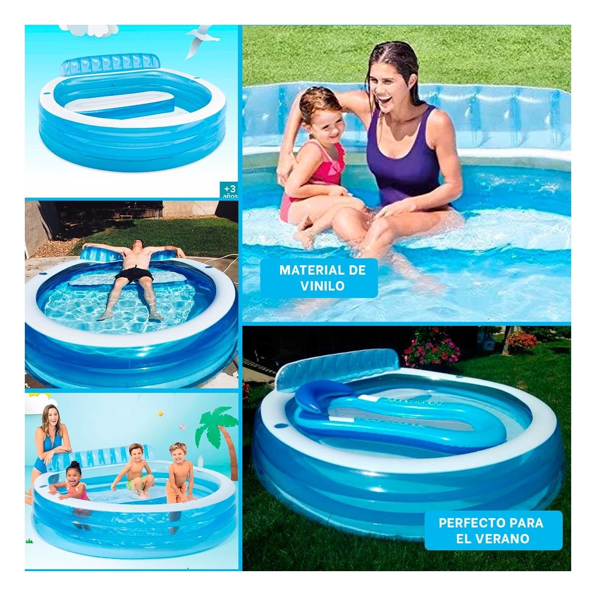PACK2 SISTEMA INFLABLE CON SILLON COMODO PARA HOGAR Y RELAX AL AIRE LIBRE Y+PAPEL REGALO - 3