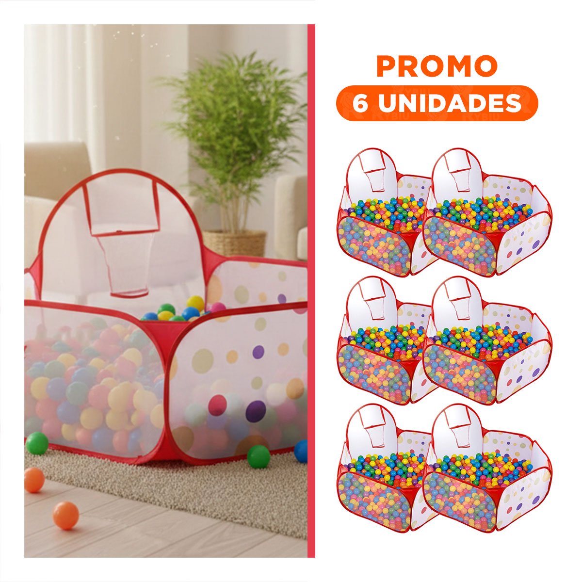 PACK6 AREA INFANTIL DE PELOTAS PARA HOGAR Y CASA CON AMBIENTE FESTIVO - 1