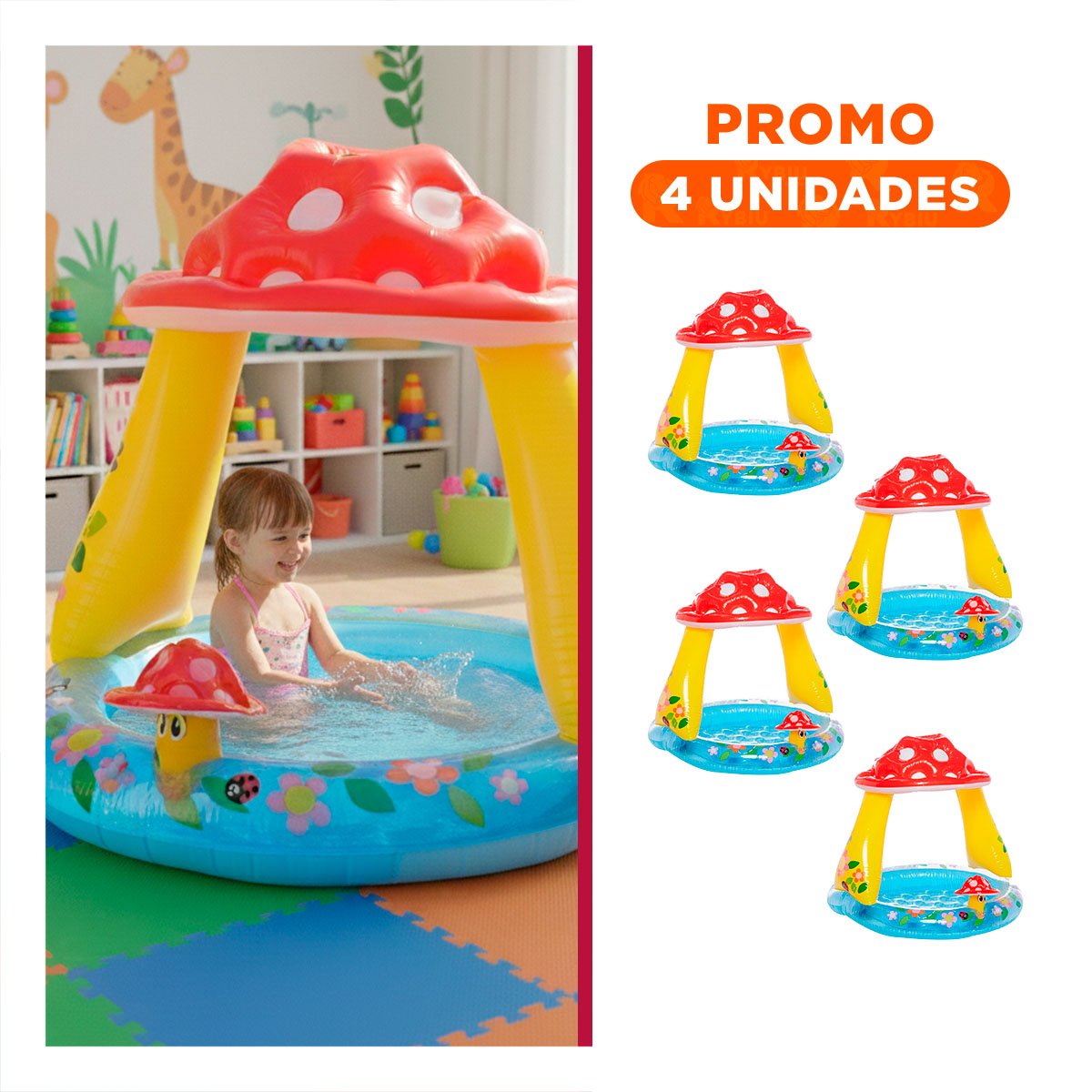 PACK4 FRESCURA HONGUITO INFLABLE PARA HOGAR PATIO Y DIVERSION EN VERANO Y+REGALO STICKER - 1