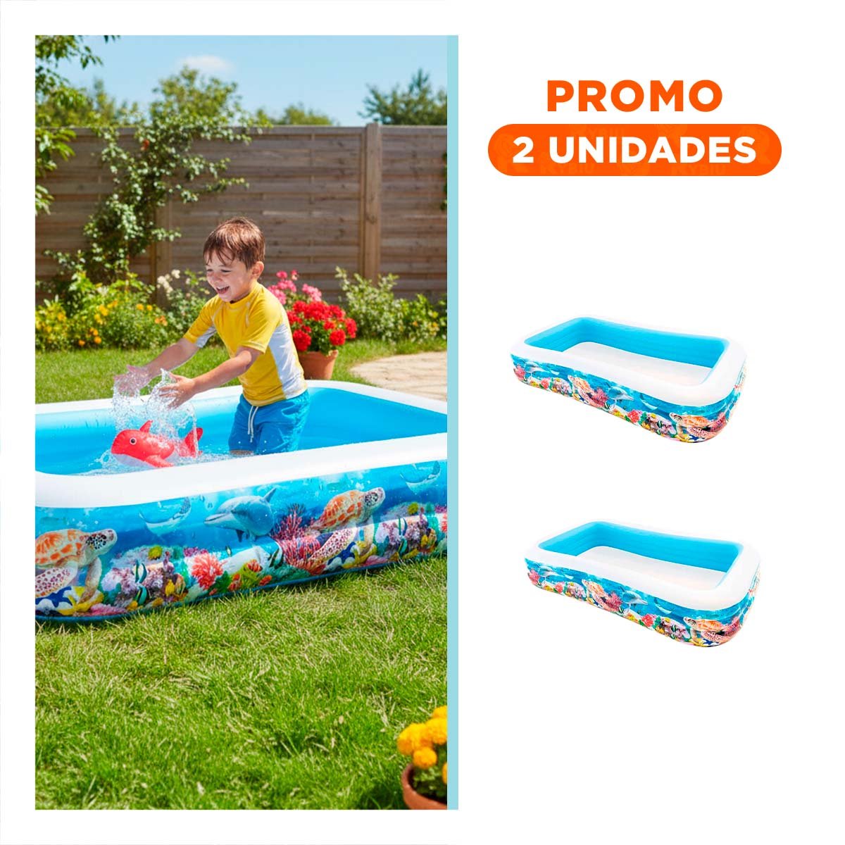 PACK2 ALBERCA TROPICAL PARA JARDIN CON AMBIENTE DE RECREACION Y DESCANSO EN CASA - 1