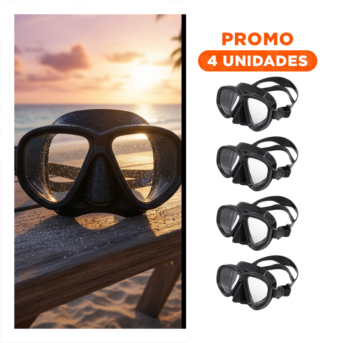 PACK4 SET DE NATACION 2 PCS PARA ACTIVIDADES EN AGUA Y+REGALO STICKER - 1