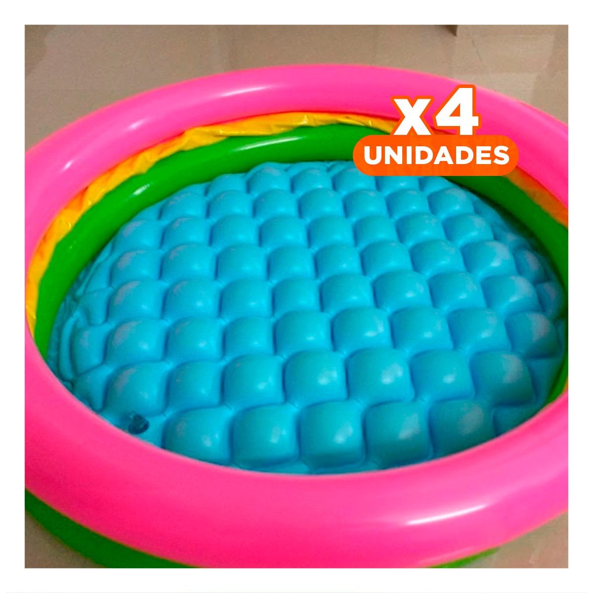 PACK4 PISCINA INFLABLE ARCOIRIS 61 X 22 CM PARA CENTRO DE AGUA EN HOGAR - 1