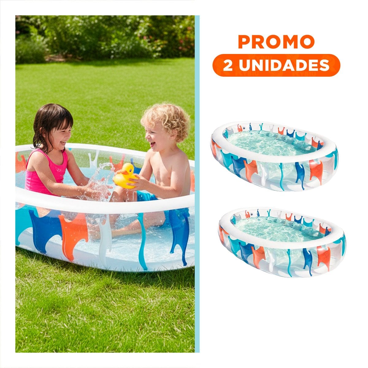 PACK2 PISCINA RECREATIVA ELIPTICA INFLABLE PARA HOGAR Y TEMPORADA DE VERANO - 1