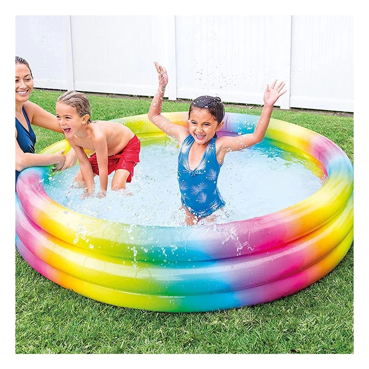PACK6 PISCINA DE COLORES 147 X 33 CM INFLABLE PARA USO DIARIO EN CASA Y+PAPEL REGALO - 5
