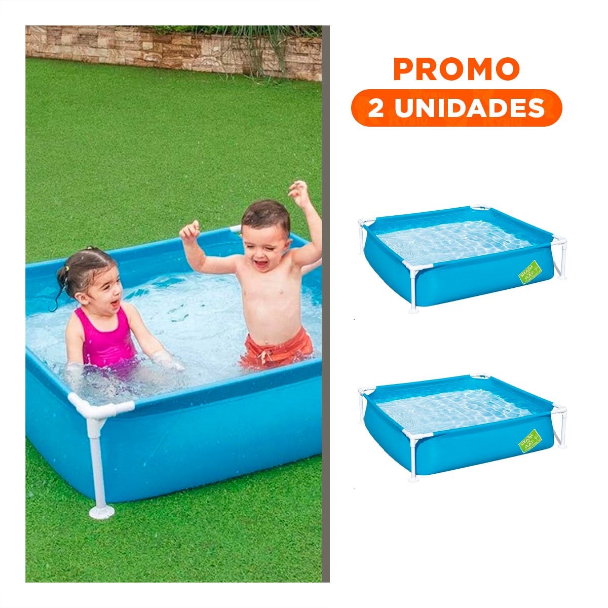 PACK2 CHAPOTEADERO DESMONTABLE PARA NINOS 1,22 X 1,22 X 30 CM PARA DIVERSION DIARIA - 1