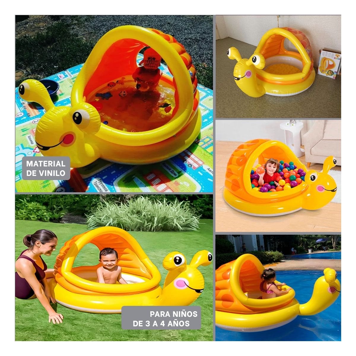 PACK4 ZONA DE AGUA CARACOL 145 X 102 X 74 CM AMPLIA PARA ACTIVIDADES DE VERANO Y+REGALO STICKER - 2