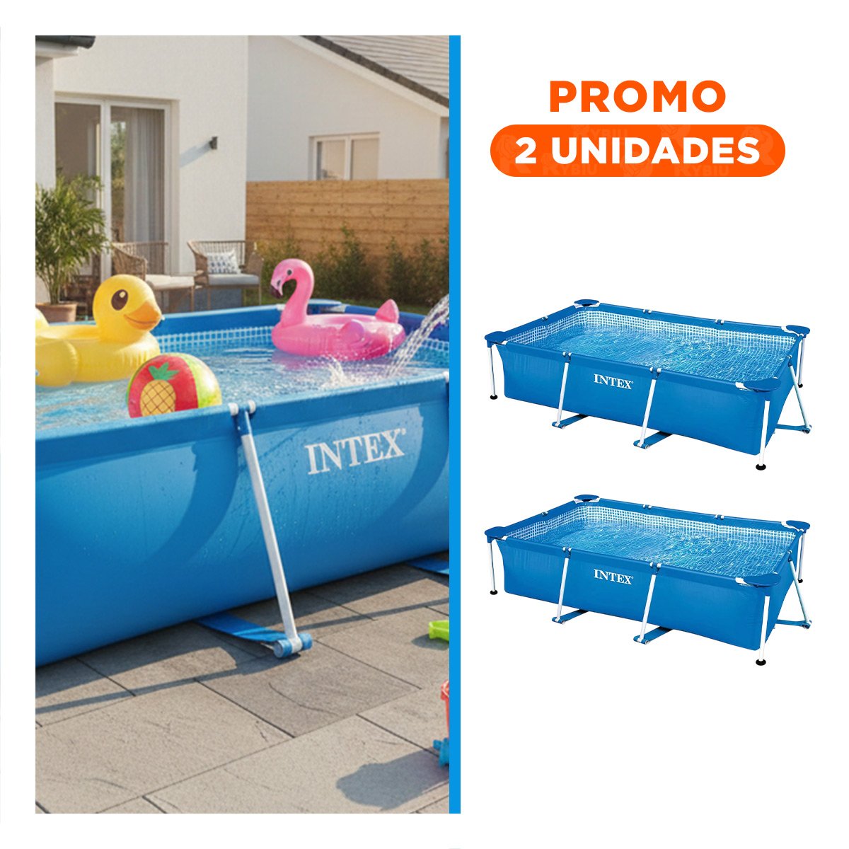 PACK2 TANQUE RECREATIVO RECTANGULAR PARANTE 260X160X65 CM PARA PATIO EXTERIOR - 1