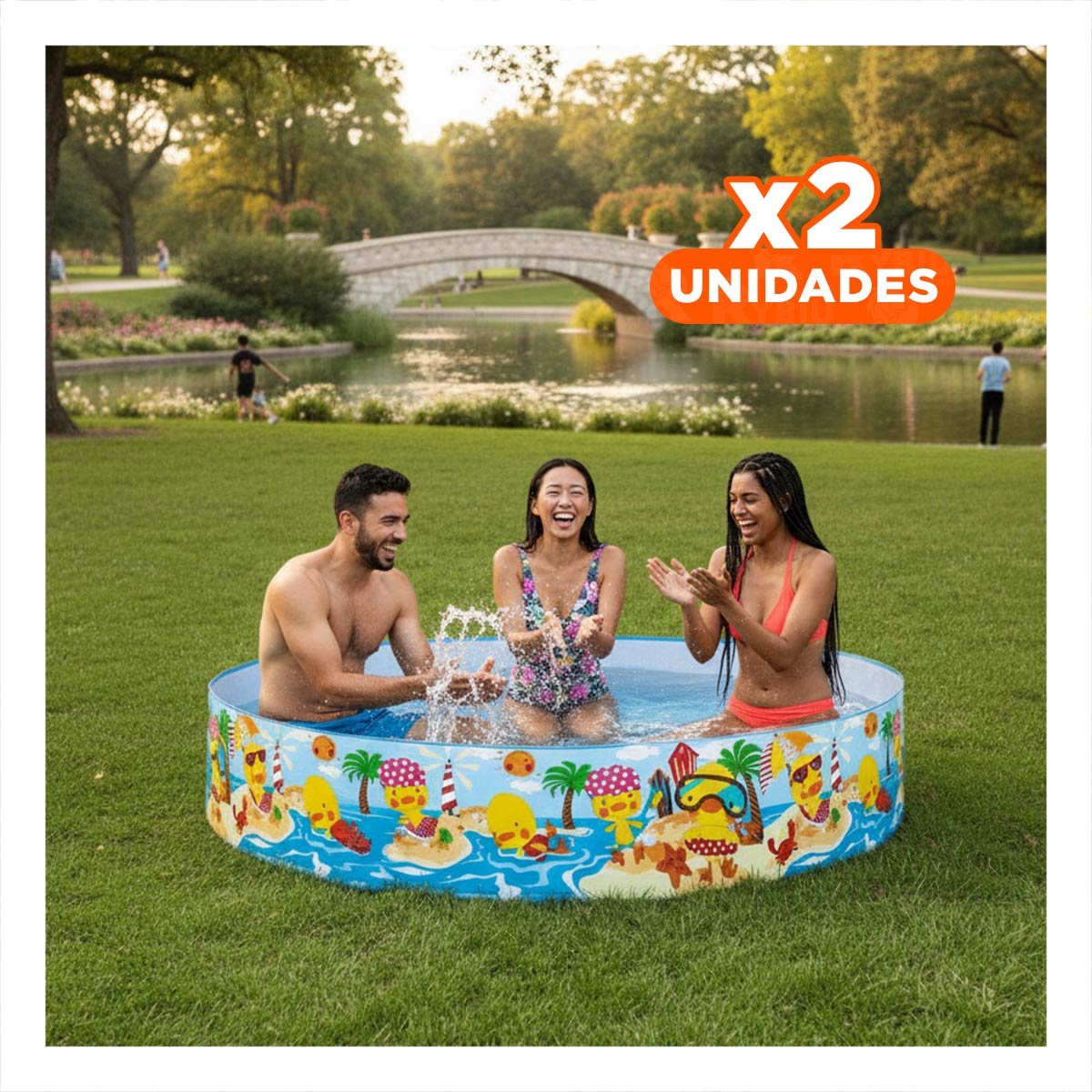 PACK2 BASE INFLABLE PARA JARDIN Y CASA CON ESTILO TROPICAL Y COMODIDAD Y+REGALO STICKER - 1
