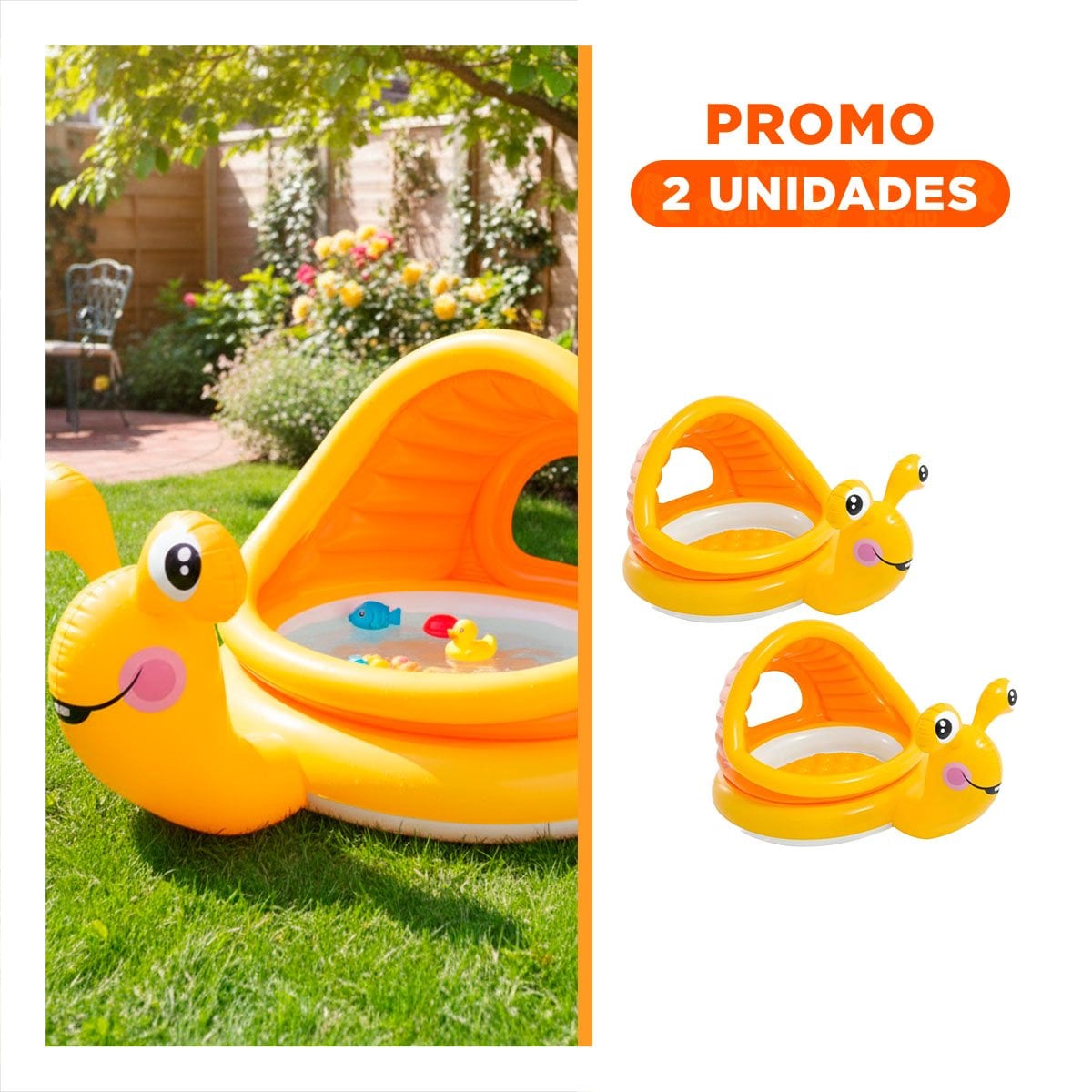 PACK2 CENTRO DE AGUA CARACOL 145 X 102 X 74 CM AMPLIO PARA JUEGOS DE VERANO - 1