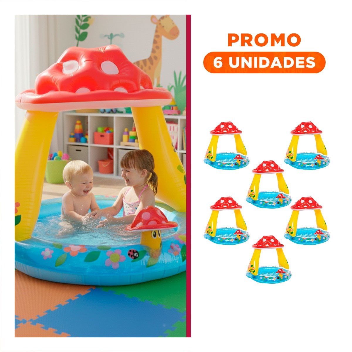 PACK6 SOL HONGUITO INFLABLE PARA JARDIN CASA Y DIVERSION AL AIRE LIBRE Y+REGALO STICKER - 1
