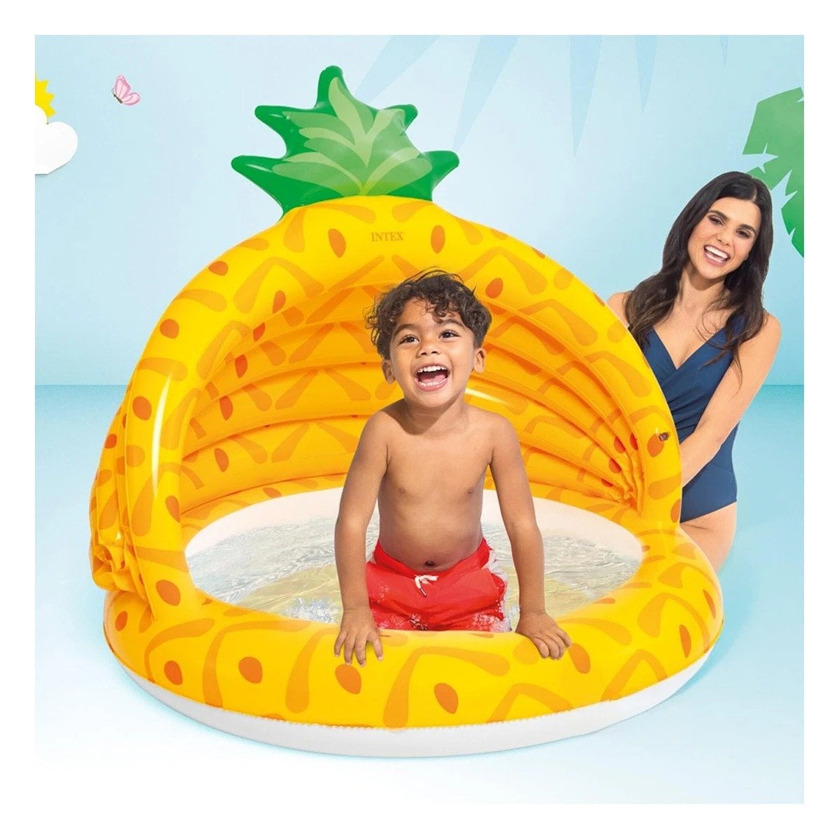 PACK4 ZONA DE AGUA BEBE PINA 1,02 X 94 CM TROPICAL PARA DIVERSION ACUATICA Y+REGALO STICKER - 5