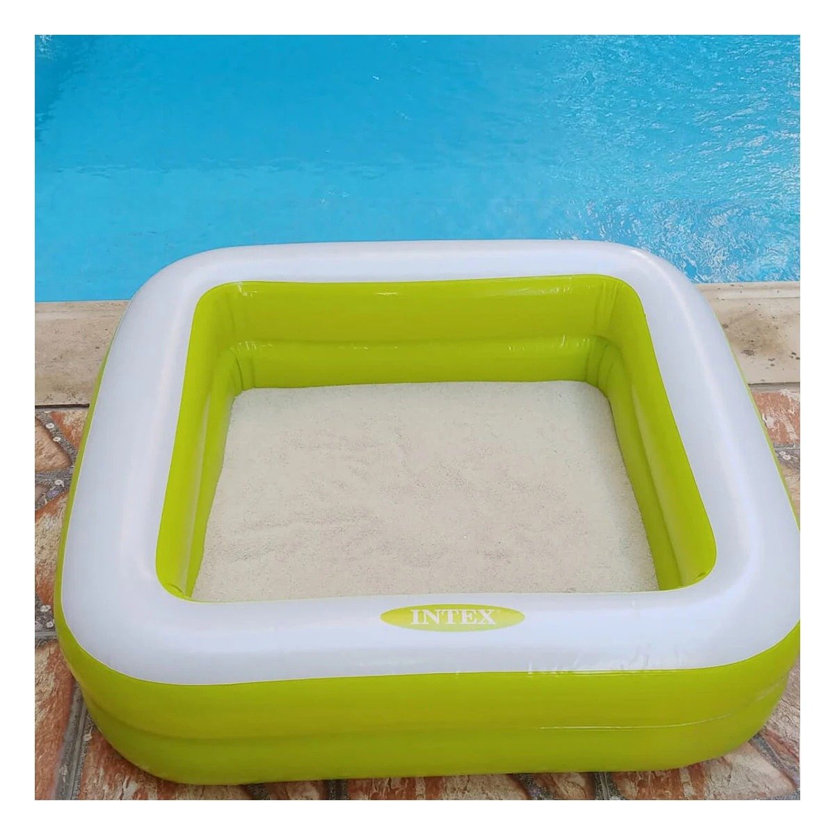 PACK2 PISCINETA COMPACTA ACOLCHADA 85X85X23CM VERDE PARA HOGAR Y+PAPEL REGALO - 2