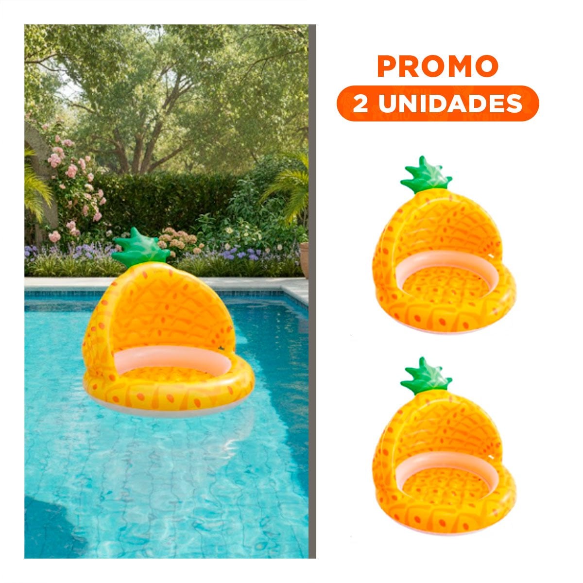 PACK2 CENTRO DE AGUA BEBE PINA 1,02 X 94 CM TROPICAL PARA DIVERSION REFRESCANTE - 1
