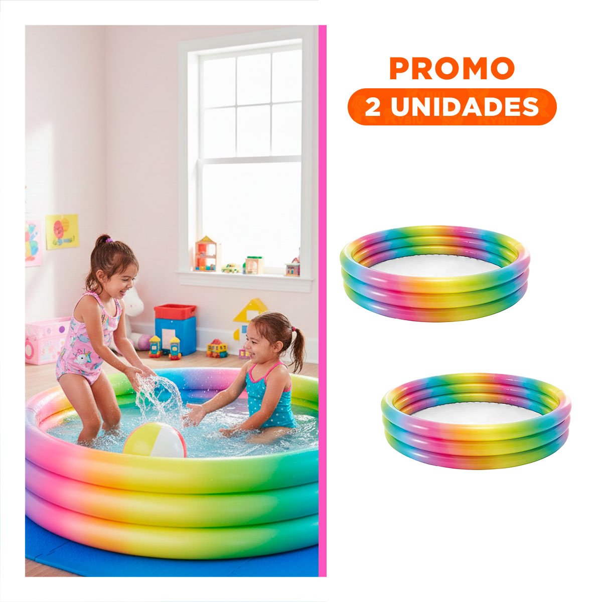 PACK2 CENTRO DE COLORES DE BOLAS 168 X 38 CM PARA DIVERSION DIARIA EN CASA - 1
