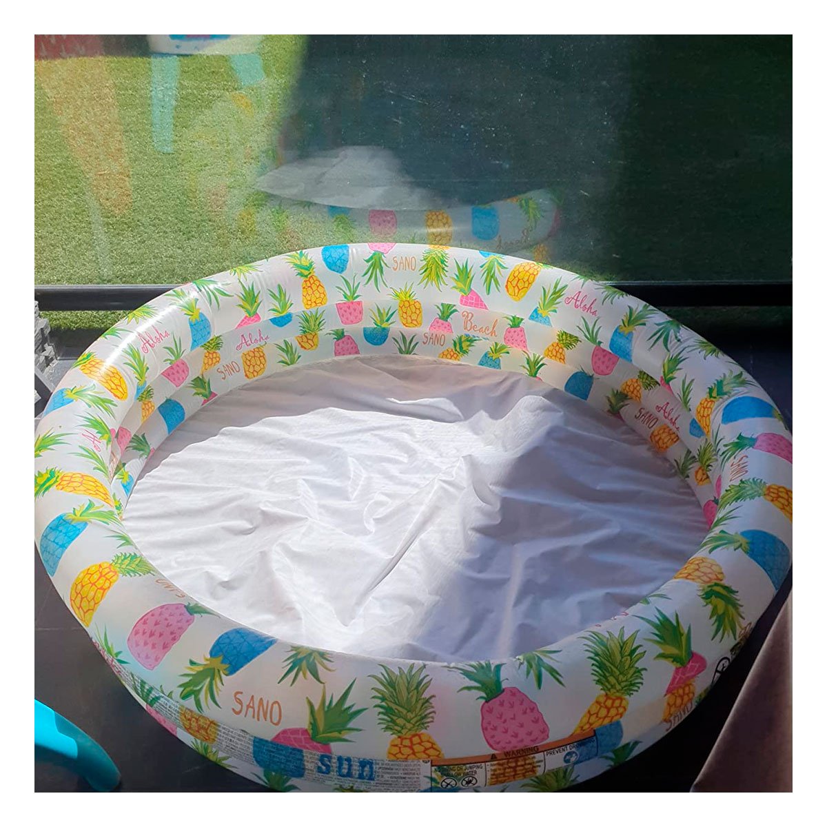 PACK4 TINA INFLABLE CON DISENO TROPICAL PARA HOGAR EN DIAS DE VERANO Y+PAPEL REGALO - 2